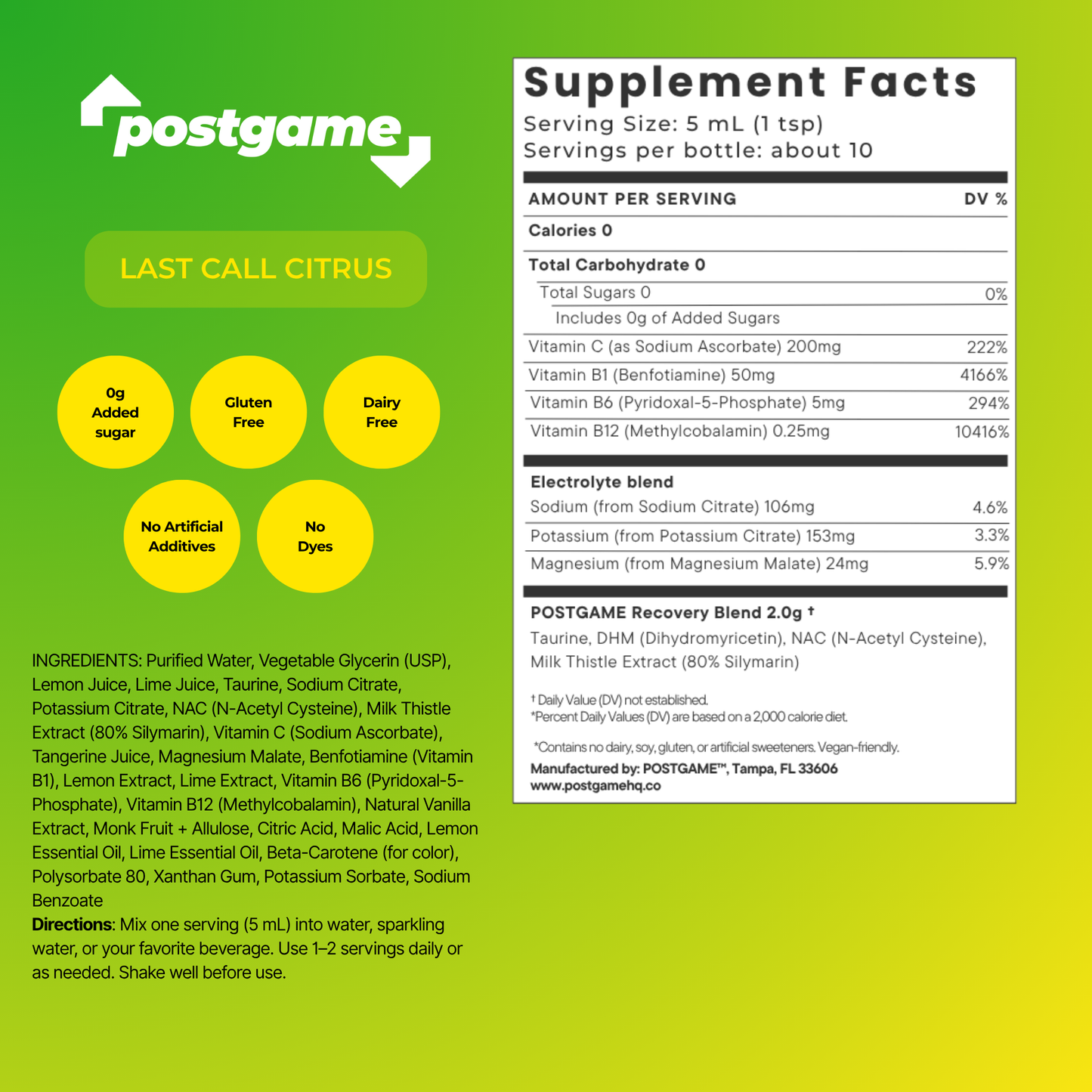 POSTGAME™ Last Call Citrus Flavor
